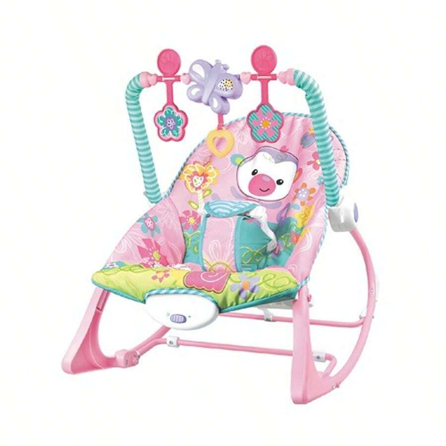 Baby Bouncer con vibraciones calmantes y música de bebé a niño pequeño Rocker durante 0-36 meses - Rosa - Ver 1