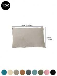 1 pièce Housse de coussin en peluche de renard argenté de couleur unie, simple, résistante à la saleté, amovible et lavable. Taie d'oreiller décorative pour la chambre, le salon, le canapé (insert de coussin non inclus), Champagne, Noir