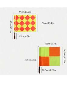 2pcs Checkered Boundary Flags, Referee Flags, Signal Flags, Football Referee Tools