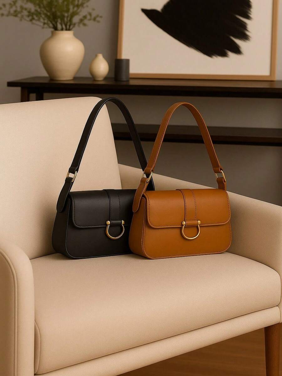 Women's Handbag Set, 2 Pieces, Shoulder Bag, Adjustable Straps, Various Colors - White - View 1