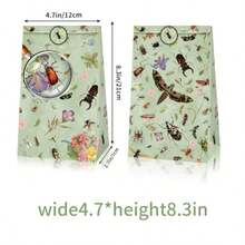 Pcs Bug Paper Gift Bags With Stickers Insect Themed Party Decorations Insect Party Bags Bug Goodie Bags Treat Bags - 綠色 - 查看 3