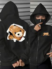 Áo khoác có mũ dài quá khổ, có thể dùng như mũ trùm đầu, khẩu trang, áo nỉ hai lớp có mũ, thích hợp cho mùa thu/đông, đi nghỉ mát, đi học, ở nhà, mặc hàng ngày, dạo phố, chụp ảnh, phong cách tối giản, Y2K, thường ngày, đại học, thời trang đường phố, công sở, dễ thương, gợi cảm, lý tưởng cho trang phục mùa thu/đông của nữ, trang phục Giáng sinh/Năm mới, áo khoác ngoài, cosplay, phụ kiện thời trang. Áo khoác có mũ này tiện lợi khi mặc và cởi, là món đồ không thể thiếu đối với phụ nữ. - màu đen - Xem 2