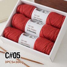 3pcs/Pack Chunky Hand Knitting Yarn, Alpaca Knitted Blend Thick Yarn For Sweater, Scarf, Jacket DIY
