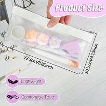 Clear Pencil Pouch Pencil Case With Metal Zipper Pencil Bags Marker Organizer Pen Storage Case Travel Cosmetic Makeup Pouch Stationery Toiletries Bag For Office 10Pcs