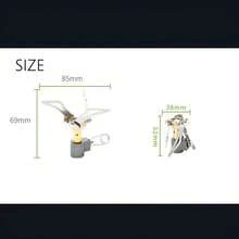 El artículo es un hornillo de gas plegable y compacto diseñado para cocinar o hervir agua rápidamente utilizando cartuchos de combustible de gas butano/propano. - Plateado - Ver 6