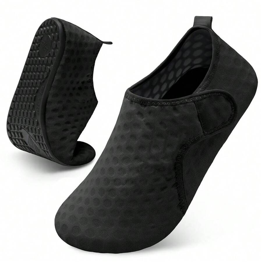 Scurtain Barefoot Water Shoes For Women Men Beach Swim Aqua Socks Summer Quick-Dry Sandals Slippers - 黑色的 - 查看 1