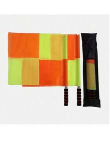 2pcs Checkered Boundary Flags, Referee Flags, Signal Flags, Football Referee Tools
