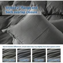 Soft Prewashed California King Duvet Cover Set, 3 Piece, Zipper Closure, 104x98 Inches Duvet Cover And 2 Pillow Shams - No Comforter,  In 2025 - 灰色(無被子) - 查看 7