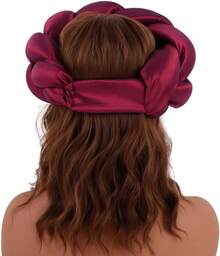 Exaggerated Big Braid Band African Silk Turban For Women Nigeria Wedding Headpiece Female Headbandhalloween - màu xanh lá - Xem 4