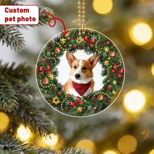 Personalized Pet Accessories, Customized Cat Christmas Ornaments, Pet Memorial Decorations, Cat Christmas Photo Ornaments, Pet Portrait Gifts,Christmas Gift Supplies - Multicolor - View 3