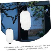 2 Faroles Linterna Japonesa Pantalla De Lmpara Decorativos Japoneses Adornos Colgantes Plegables Tela De Seda Rojo para Decoracin Navidea De Restaurantes Y Hogares, 17.6x 9.8 - blanco - Ver 9