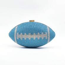 Rugby Chain Women's Bag With Diamond-Encrusted Craft Party Banquet Bag Exquisite Clutch Bag Can Be Carried Across One Shoulder - 藍色 - 查看 6