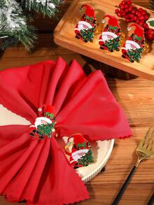 6pcs Christmas Tree Napkin Rings, Suitable For Room Decor, Dining Table Decor, Home Decor, Fit For Christmas, Party, Birthday, Wedding And Banquet Buffet Table Elegant Minimalist Decoration - Multicolor - View 43