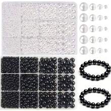 1320pcs Faux Pearl Bead Set, DIY Jewelry Making Craft Supplies Beads For Bracelet, Necklace, Earrings, Phone Chain (Random Color)