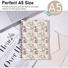 Spiral Notebook For Women - Preppy Note Book With Vintage Flower Design Cute Notepad For School Study Office And Daily Use Ideal Stationery Supplies For Students And Professionals - 復古花 - 查看 3