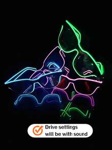 sharif 1 Cặp Kính Thời Trang Hình Vuông Không Dây Sạc Được, Kính Bảo Hộ LED Cho Quán Bar, Tiệc Tùng, KTV, Sinh Nhật, Kính Phát Sáng Trong Bóng Tối Độc Đáo, Kính Ánh Sáng Lạnh LED, Kính Phát Sáng Mới Cho Lễ Hội Hóa Trang - Nhiều màu - Xem 4
