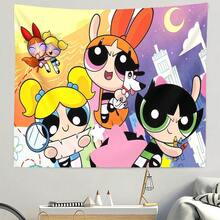 1PC Cartoon Powerpuff Girls Birthday Party Theme Photography Background Decoration Banner Baby Baptism Party Photo Props