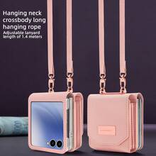 VIETAO Lanyard Faux Leather Wallet Card Slot Moblie Phone Case Cover Compatible With Samsung Galaxy Z Flip 3 5g 4 5 6 7