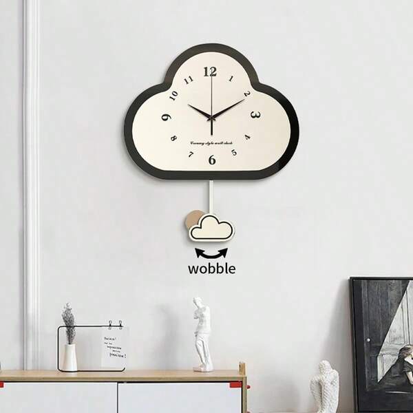 YZOK 1 Stück, große Wolken Wanduhr, 11.811 Inches, Kreativität und Ruhe, mit lebhaftem Schwingen, ideale Dekoration für Wohnzimmer Geschenke, Schlafzimmer, Esszimmer, Klassenzimmer und Heim-Feiertagsgeschenke