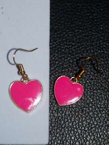 1 Pair Fashionable Minimalist Personalized Cute Heart Shaped Earrings, Unique Design Elegant Everyday Earrings Suitable For Valentine's Day