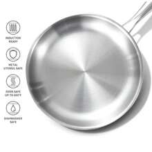 三层不锈钢炒锅/煎锅，适用于所有炉灶、烤箱、不粘烹饪表面、厨房用具 - 彩色 - 查看 8