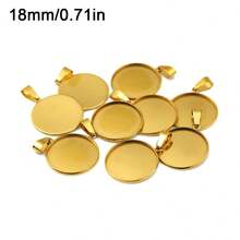 5pcs 18K Gold-Plated Round Disc Welding Bails, DIY Jewelry Necklace Pendant Making Accessories, Fit For Gemstone Setting