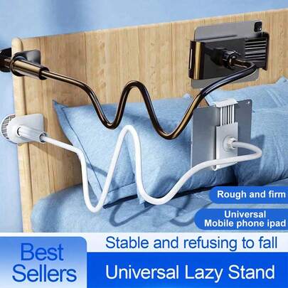 360° 旋转平板电脑手机支架螺旋底座懒散支架手机平板电脑床边支架床上懒散支架兼容 、Android 手机，生日、家人、朋友的礼物 360 度旋转，床上懒散支架 360° 旋转