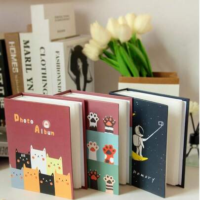 插页相册 卡通纪念相册 相册家庭相册塑料6英寸100册儿童相册同学生日礼物插页式大容量照片收纳册 纸质材质 长方形记忆册 用于记录儿童成长里程碑、结婚纪念日、节日 - 送给朋友和家人的理想礼物