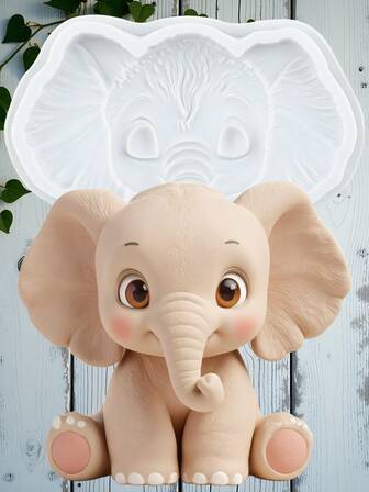 大象硅胶翻糖模具大象巧克力模具蛋糕装饰纸杯蛋糕装饰糖果聚合物粘土胶泥