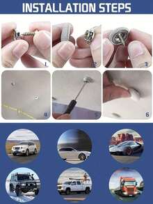 50 piezas Clips de reparación para revestimiento interior del automóvil - Para arreglar revestimiento interior colgante, sin necesidad de perforar, fácil instalación sin clavos ni botones, adecuado para interior de terciopelo o tela, ajuste universal para todos los modelos de automóviles, sujetadores de presión, sujetadores metálicos para fijación de techo interior de auto, clips de fijación para revestimiento interior del automóvil, clips, botones