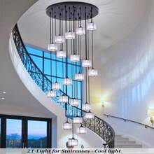Meimond Long Chandeliers For High Ceilings,Modern Crystal Pendant Light,Raindrop Drop Lamp,Hanging Flush Mount Lighting Fixtures For Spiral Staircase,Foyer,Entryway,Living Room,Black (8 Lights)