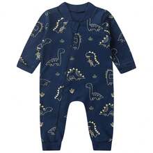 Kit 5 Baby Rompers With Zipper Complete Cuteness Dino, Bear, Cloud And Plain (NB/S/M/L) - Bebê Fofuxo - 紫紅色 - 查看 3