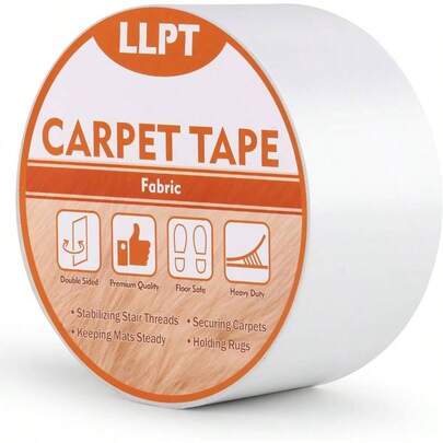 Double Sided Carpet Tape Area Rugs 2x 16.5 Ft Residue Heavy Duty Removable Easy Use Strong Adhesive Rug Gripper Tape Laminate Hardwood Floors Carpet Tile DCT505P1