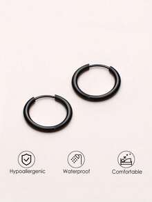 ORAZIO G23 Solid Titanium Hoop Earrings Implant Grade Hypollergenic Small Huggie Hoop Earrings Hinged Sleeper Cartilage Earrings For Women Men Stainless Steel Gold Black 8mm 10mm 12mm - 彩色 - 查看 4