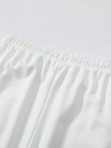 男士针织直筒裤，轻盈百搭，夏季百搭休闲运动裤 - 白色 - 查看 4