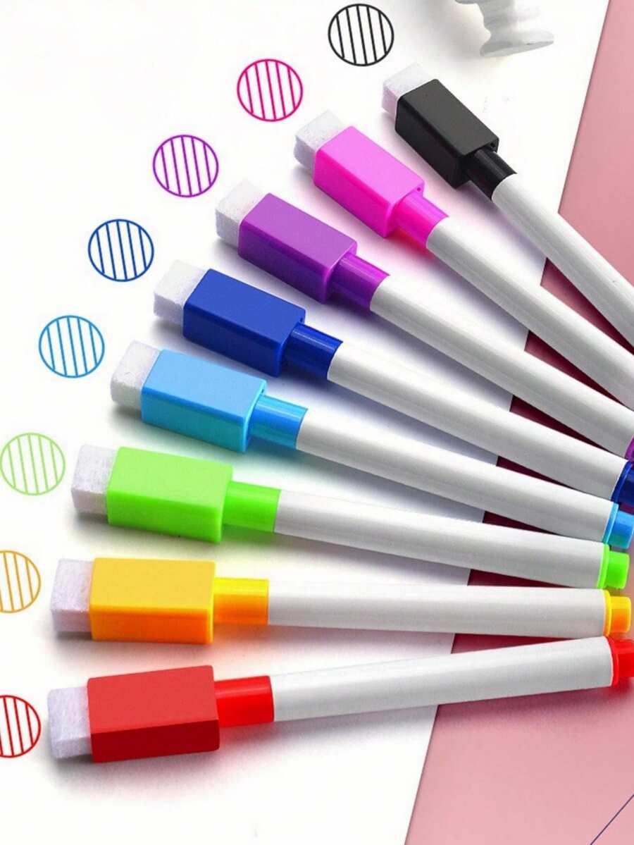 8 Colors Erasable Magnetic Whiteboard Marker Pen Blackboard Marker Chalk Glass Ceramics Office School Art Marker Stationery