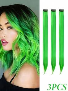 16 piezas de extensiones de cabello de colores con clip - Mechones sintéticos de arcoíris de 22 pulgadas con 8 colores para niños y niñas, regalo de fiesta de cumpleaños - Multicolor - Ver 26