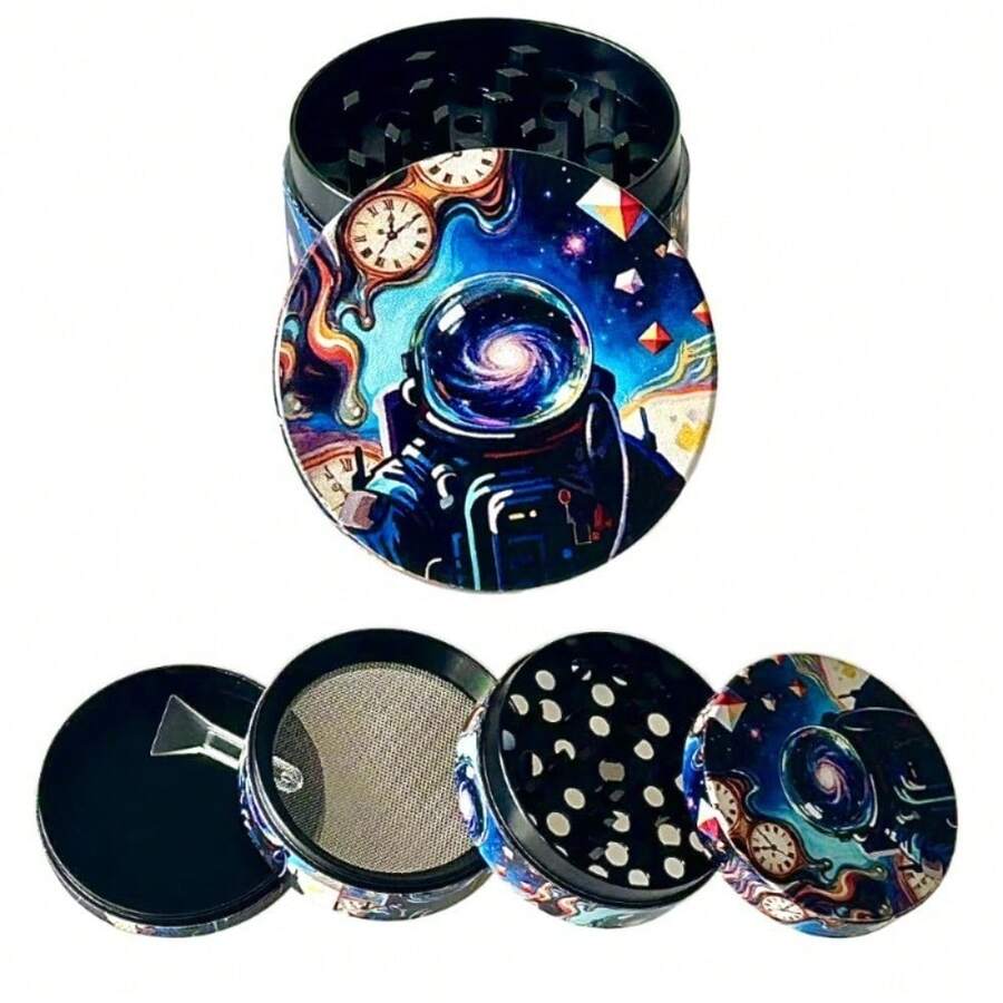 1 件宇航员太空主题香料研磨器，多功能胡椒研磨器，研磨器，厨房研磨工具，万圣节和情人节礼物 - 彩色 - 查看 1
