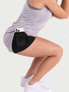 Women's 2-In-1 Dryfit Gym Shorts Kit: 3 Double Shorts For Training, Hiking And Other Sports - 黑色+藍色+灰色 - 查看 6
