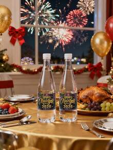 10/24 unidades Etiquetas adhesivas para botellas de Año Nuevo 2026, Etiquetas adhesivas para botellas de agua de fiesta de Año Nuevo, Etiquetas adhesivas para regalos de fiesta de Año Nuevo, Decoraciones de mesa de Nochevieja 2026, Suministros para fiestas de celebración de Año Nuevo, Etiquetas adhesivas para envolver regalos de Año Nuevo, Decoraciones de aniversario, Pegatinas decorativas de Año Nuevo, Decoración de Año Nuevo, Suministros para envolver regalos de Año Nuevo