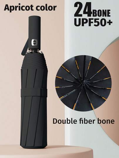 24 varillas Paraguas automático extra grande a prueba de viento - , portátil, paraguas plegable impermeable para negocios, adecuado para actividades al aire libre y uso diario - Tela de paraguas personalizable, color de las varillas, diseño de patrón de letras en inglés, forma y color del botón, regalo del Día de la Madre, decoración de dormitorio, jardín, decoración de cocina, verano, playa, artículos esenciales de viaje, decoración de habitación, Squishy, Graduación