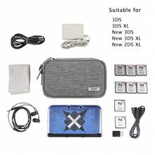 BUBM Double Compartment Storage Case Compatible With 3DS/3DS XL/New 2DS XL And Accessories, Protective Carrying Bag, Portable Travel Organizer Case,Gray{"Color_name":"Gray"} - 灰色的 - 查看 4
