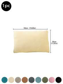 1 pièce Housse de coussin en peluche de renard argenté de couleur unie, simple, résistante à la saleté, amovible et lavable. Taie d'oreiller décorative pour la chambre, le salon, le canapé (insert de coussin non inclus), Champagne, Noir