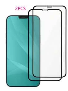 2 件/套高清、高铝合金、全屏覆盖钢化玻璃屏幕保护膜，兼容 14 6.1、13/13 Pro 6.1、15/15 Pro Max、16/16 Pro/16 Pro Max、17/17 Pro/17 Pro Max、AIR - 無色 - 查看 13