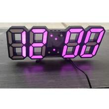 1 件现代 3D LED 数字台式时钟，适用于厨房卧室办公室，时尚设计 LED 白色夜灯装饰挂钟，具有多级亮度/时间/日期/闹钟，闹钟灯，时钟灯，夜灯，开学礼物