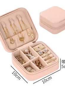Portable Travel Jewelry Box Storage Bag Ring Necklace Pouch Good Gift - Camel - View 1