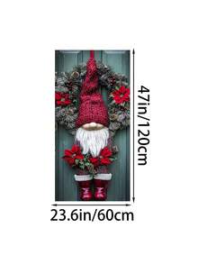 1 pezzo Ghirlanda natalizia con gnomo 2D, un ornamento da appendere con un nano, una ghirlanda natalizia da appendere alla porta, stampata con ghirlande e gnomi, con dettagli di cappelli lavorati a maglia e calze a righe, adatta per decorazioni natalizie, per casa, ufficio e porta, decorazioni natalizie e di Capodanno. (Senza ghirlanda)