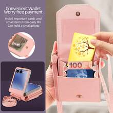 VIETAO Lanyard Faux Leather Wallet Card Slot Moblie Phone Case Cover Compatible With Samsung Galaxy Z Flip 3 5g 4 5 6 7