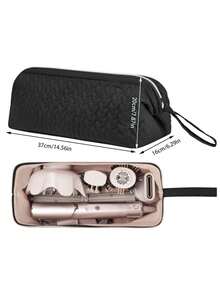 1pc Solid Color Quilted Hair Dryer Storage Bag, With Inner Pocket Design, Large Capacity Dust-Proof Hair Tool Organizer Bag, Suitable For Curling Iron, Hair Dryer, Hair Clips, Straightener, Great For Home And Travel, Ideal Valentine's Day Gift