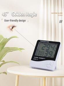 1pc White Digital Hygrometer Indoor Thermometer Humidity Monitor With Precise Temperature And Humidity Measurement, Suitable For Home, Bedroom, Nursery, Office, Greenhouse, Basement - Black and White - View 4